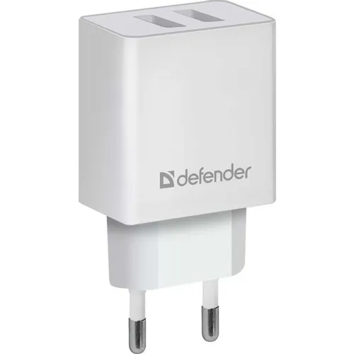 Сетевое зарядное устройство Defender UPA-22, 2xUSB-A, 10.5Вт, 2.1A, белый [83580]