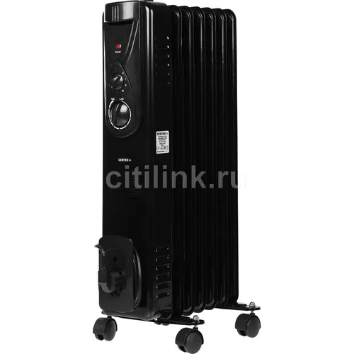 Масляный радиатор CENTEK CT-6200, 1500Вт, 7 секций, 3 режима, черный [ct-6200 black]
