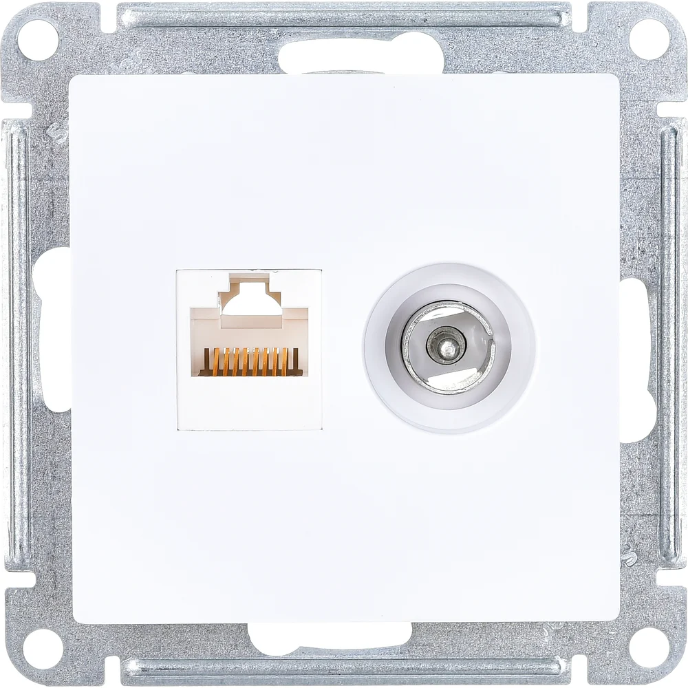 Двухместный механизм розетки Systeme Electric ATLAS DESIGN ATN000189