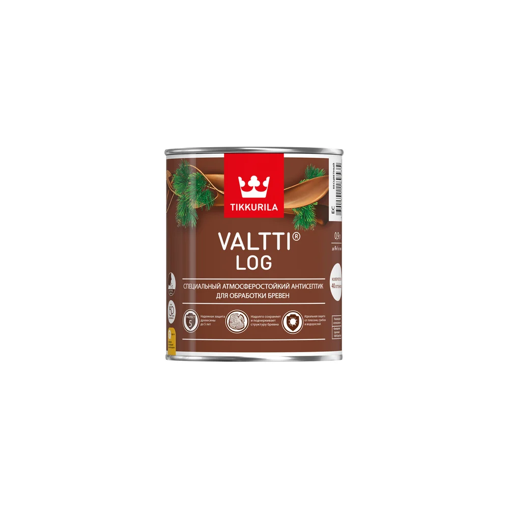Атмосферостойкий специальный антисептик для бревен Tikkurila VALTTI LOG 700010359