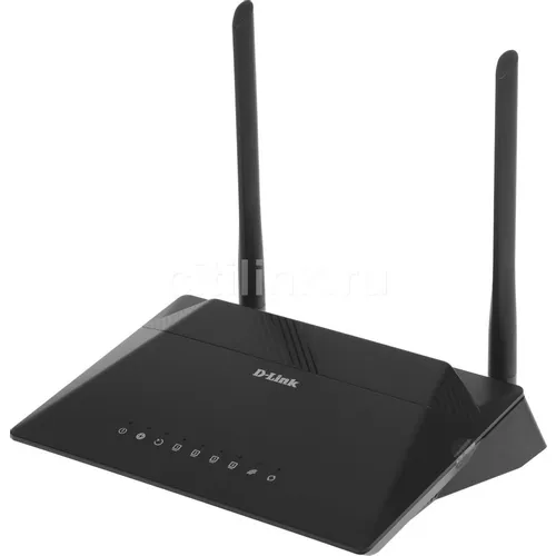 Wi-Fi роутер D-Link DSL-224, Wi-Fi 4, N300, 2.4ГГц, 4 LAN, ADSL2+ (AnnexA/L/M), черный [dsl-224/r1a]