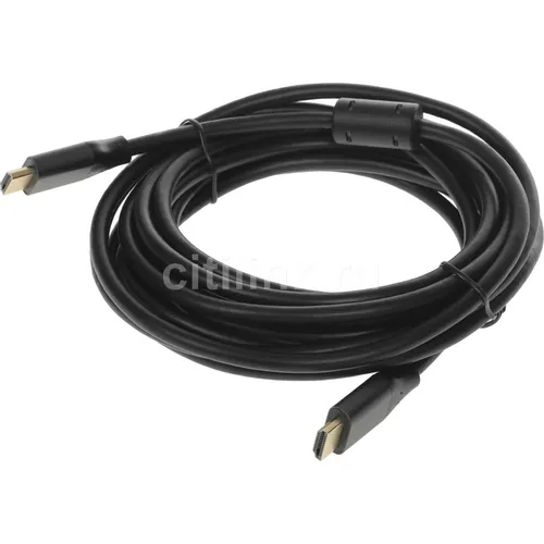 Кабель аудио-видео Digma HDMI (m) - HDMI (m), ver 2.1, 5м, GOLD, ф/фильтр, черный [d-hdmi-v2.1-5m]