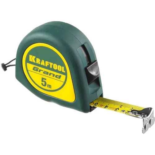Рулетка строительная Kraftool Grand, 5м x19мм, с магнитным зацепом [34022-05-19]