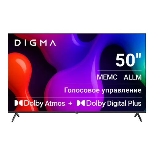 50" Телевизор Digma DM-LED50UQB31 QLED, 4K Ultra HD, СМАРТ ТВ, Google TV, черный