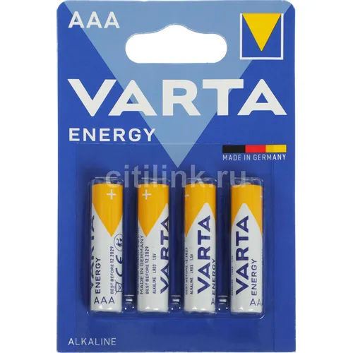 AAA Батарейка VARTA Energy LR03 BL4 Alkaline, 4 шт.
