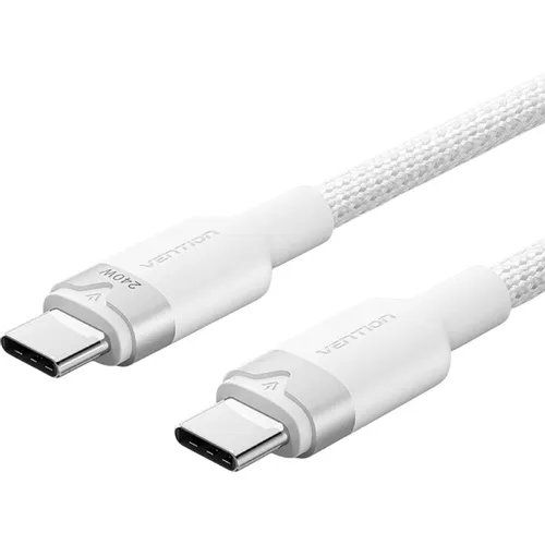 Кабель VENTION TRIWF, USB Type-C (m) (прямой) - USB Type-C (m) (прямой), 1м, белый