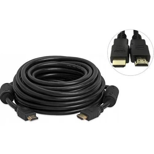 Кабель аудио-видео PREMIER 5-813, HDMI (m) - HDMI (m), ver 2.0, 20м, GOLD, ф/фильтр, черный [5-813 20.0]