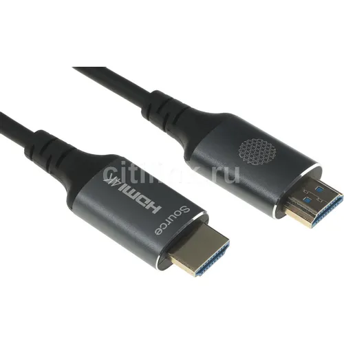 Кабель аудио-видео Cactus CS-HDMI-AOC-2-10, HDMI (m) - HDMI (m), ver 2.0, 10м, GOLD, черный
