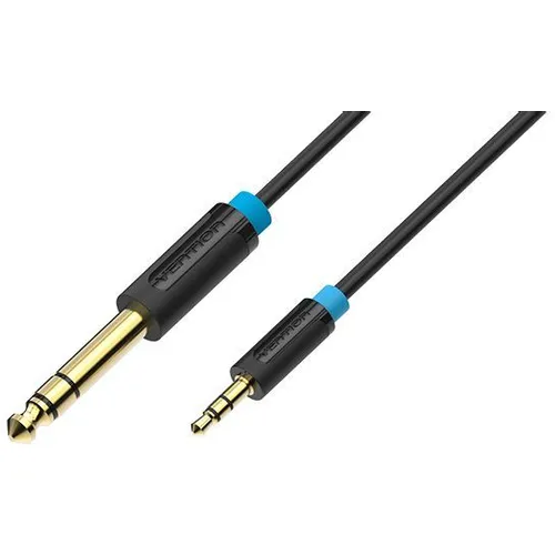 Кабель аудио VENTION Jack 3.5 (m) - Jack 6.3 (m), 2м, GOLD, черный [babbh]