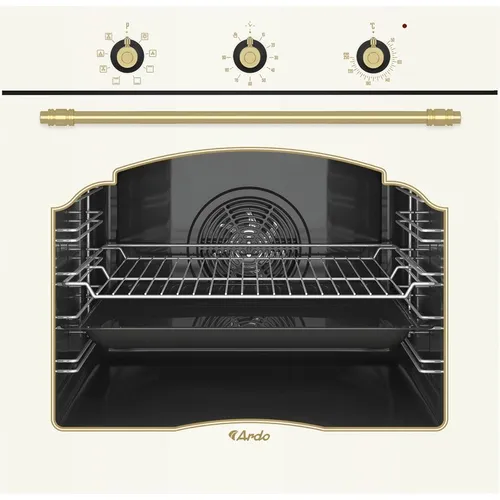 Духовой шкаф электрический Ardo BO58RC2, 79л, дверца с 3 стеклами, бежевый/золотистый