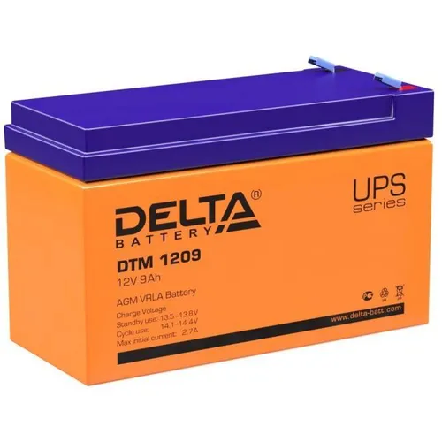 Аккумуляторная батарея Delta DTM 1209 для ИБП, 12В, 9Ач