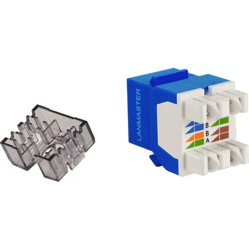 Модуль Lanmaster (LAN-OK45U6/180N-BL) Keystone RJ45 кат.6 син.