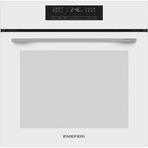 Духовой шкаф электрический MEFERI Comfort Plus MEO6016WH, 80л, дверца с 3 стеклами, белый/нержавеющая сталь