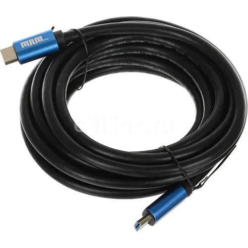 Кабель аудио-видео PREMIER 11243, HDMI (m) - HDMI (m), ver 2.0, 5м, GOLD, черный