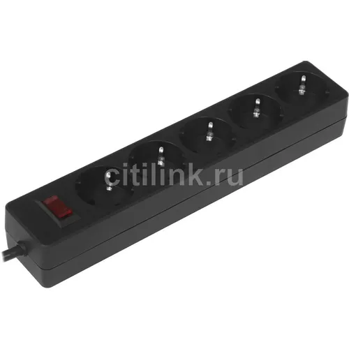 Сетевой фильтр Defender ES, 5м, черный [99486]