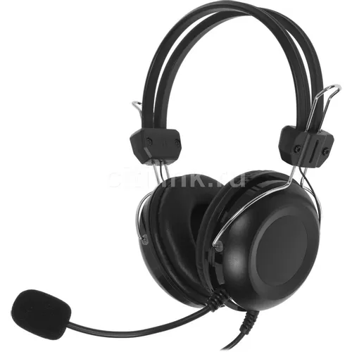 Гарнитура A4TECH HU-35, для компьютера, накладные, проводные, черный