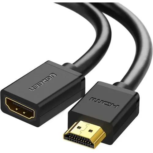 Кабель аудио-видео UGREEN HD107, HDMI (m) - HDMI (f), ver 2.0, 2м, GOLD, ф/фильтр, черный [10142]