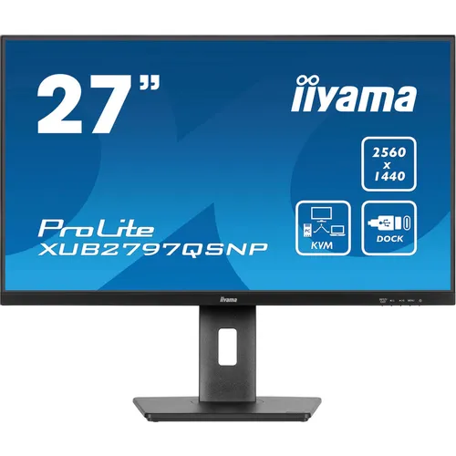 27" Монитор Iiyama ProLite XUB2797QSNP-B1, 2560x1440, IPS, 100Гц, 1хHDMI, 1хDP, черный