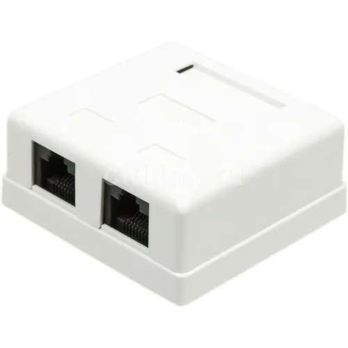 Розетка Lanmaster (TWT-SM2-4545-WH) RJ45 2 кат.5E бел. (упак.:1шт)