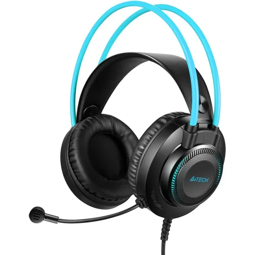 Гарнитура A4TECH Fstyler FH200i, для компьютера, накладные, проводные, синий [fh200i blue]