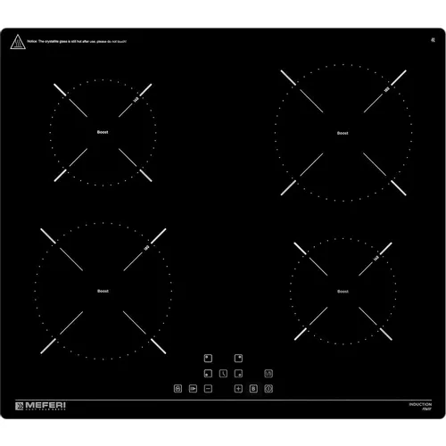 Индукционная варочная поверхность MEFERI Power MIH604BK, конфорок: 4 шт., стеклокерамика, независимая, черный