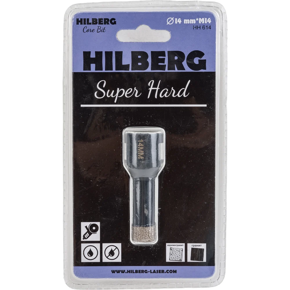 Алмазная коронка по керамике и керамограниту Hilberg Super Hard HH614