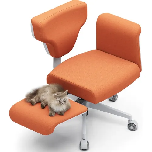 Кресло FOXGEAR Studio, ткань, до 150кг, мультиблок, откидные подлокотники, оранжевый