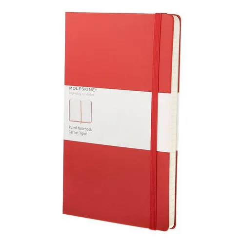 Блокнот Moleskine Classic, 240стр, в линейку, твердая обложка, красный [qp060r]