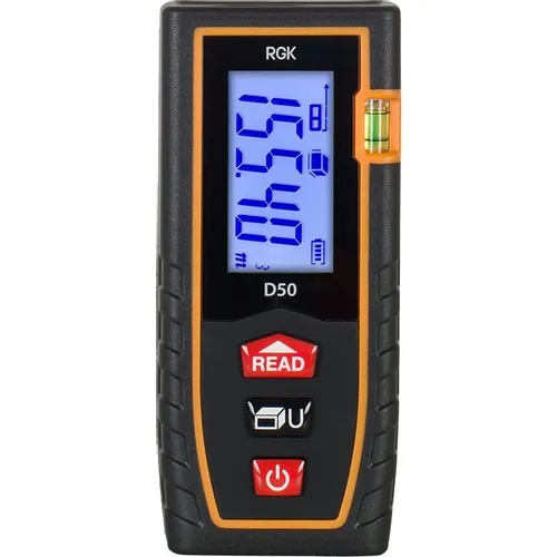 Лазерный дальномер RGK D50, 2 класс лазера, 635нм, луч красный, с поверкой [755634]
