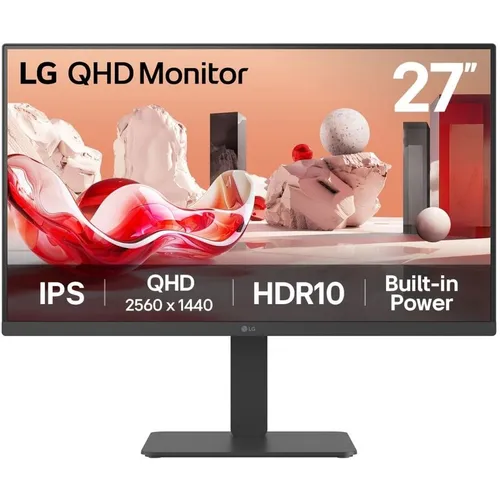 27" Монитор LG 27BA45QB-B, 2560x1440, IPS, 75Гц, 2хHDMI, 1хDP, черный [27ba45qb-b.aruz]