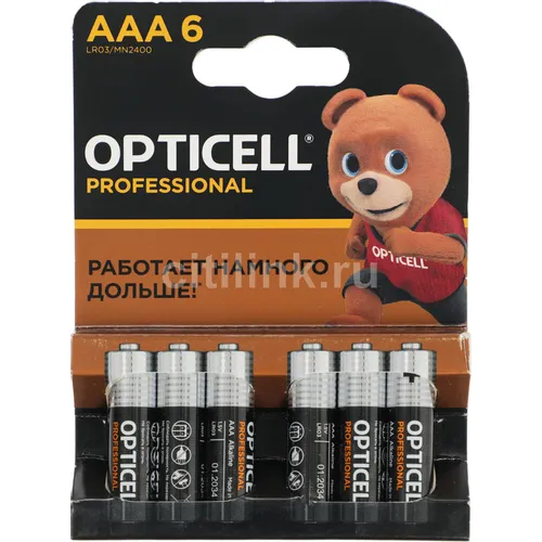 AAA Батарейка OPTICELL Professional LR03, 6 шт.