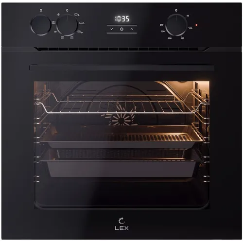 Духовой шкаф электрический LEX EDP 080 BBL Steam, 72л, дверца с 2 стеклами, черный
