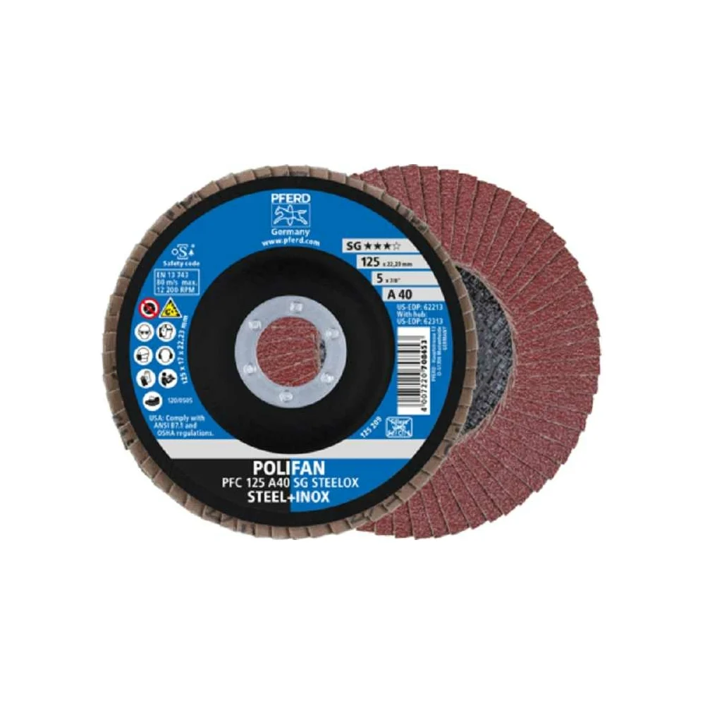 Шлифовальный лепестковый круг PFERD PFC 125 A40 SG STEELOX 67704125