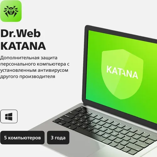 Антивирус Dr.Web Ключ активации KATANA 5 ПК на 3 года [lhw-kk-36m-5-a3]