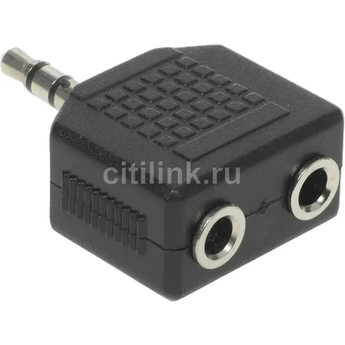 Адаптер аудио NingBo Headphone Splitter, 2xJack 3.5 (f) - Jack 3.5 (m), черный [jaaa095-b]
