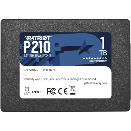 SSD накопитель Patriot P210 P210S1TB25 1ТБ, 2.5", SATA III, SATA