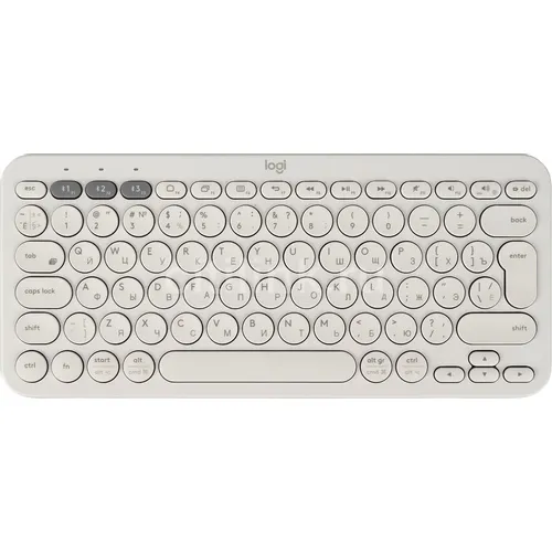 Клавиатура Logitech K380, беспроводная, Bluetooth, мембранная, заводское нанесение кириллицы, белый [920-009589]