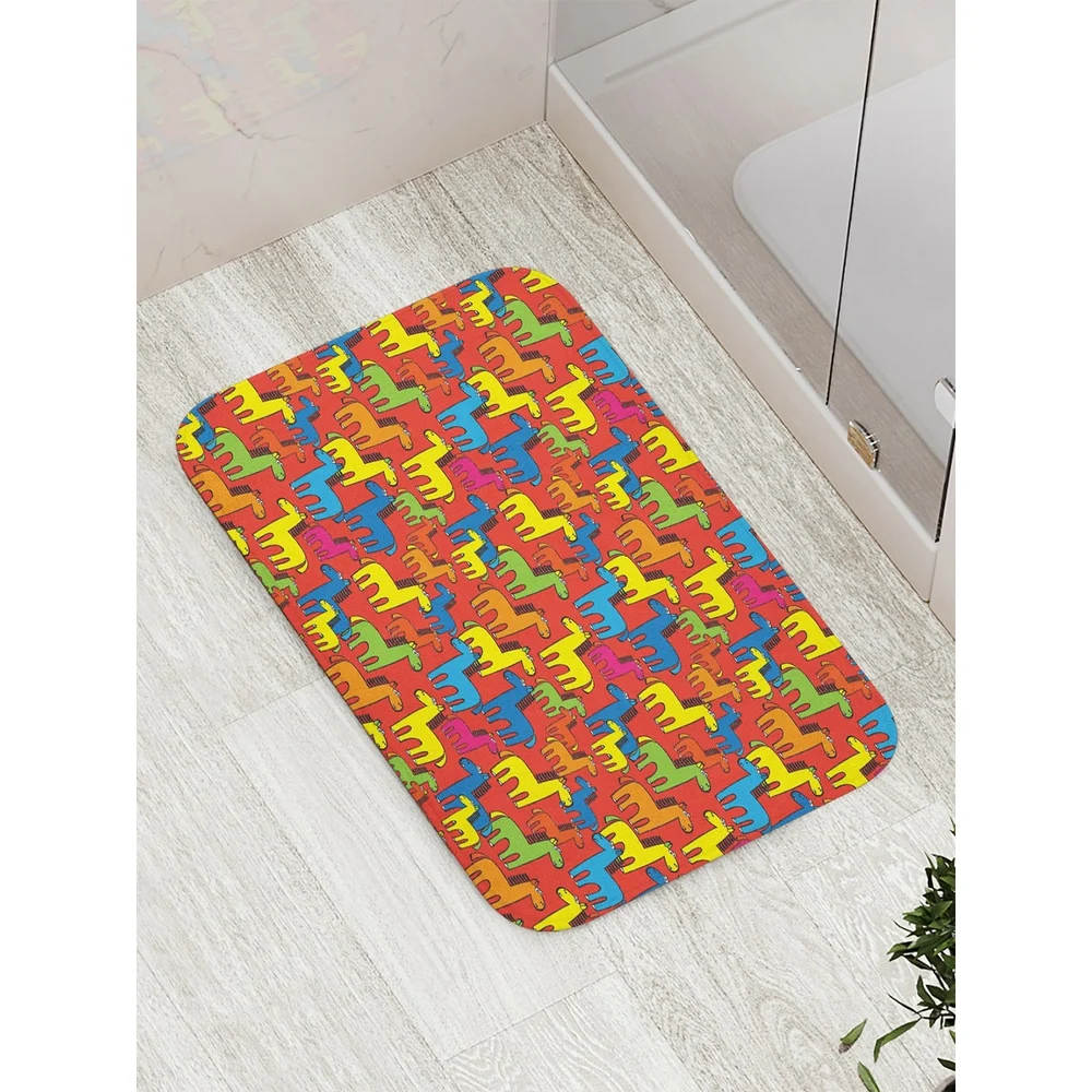 Противоскользящий коврик для ванной, сауны, бассейна JOYARTY Лошадки bath_52422