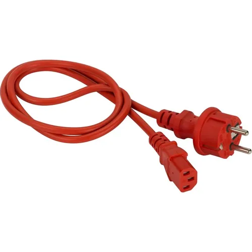 Шнур питания Lanmaster (LAN-PP13/SH-1.0-RD) C13-Schuko проводник.:3x0.75мм2 1м 220В 10А красный