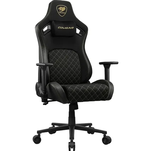 Кресло игровое COUGAR Defensor Gold F, ткань, до 120кг, топ-ган, регулируемые 4D подлокотники, черный