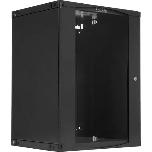 Шкаф коммутационный LanMaster Next TWT-CBWNG-18U-6X4-BK настенный, стеклянная передняя дверь, 18U, 550x988x450 мм