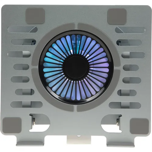Подставка для ноутбука Digma D-NCP170-1xRGB110-360, 17", 240х230х50 мм, 2хUSB, вентиляторы 1 х 110 мм, 940г, серый