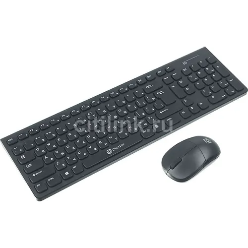 Комплект (клавиатура+мышь) Oklick 220M, USB, беспроводной, черный [1062000]