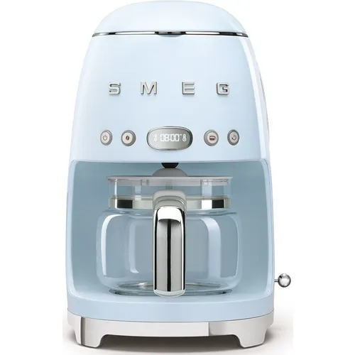 Кофеварка SMEG DCF02PBEU, капельная, голубой /нержавеющая сталь