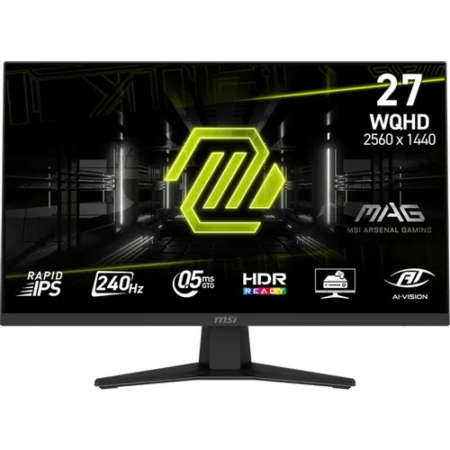 27" Монитор MSI Mag 274QF X24, 2560x1440, IPS, 240Гц, 2хHDMI, 1хDP, черный [9s6-3ce41h-052]