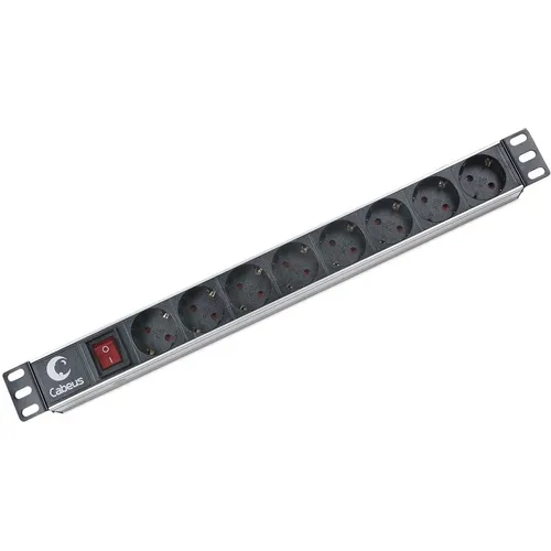 Блок распределения питания CABEUS PDU-8P, горизонт.размещ., SchukoХ8, Тип вход. тока 10A, 2м