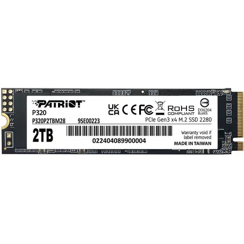 SSD накопитель Patriot P320 P320P2TBM28 2ТБ, M.2 2280, PCIe 3.0 x4, NVMe, M.2