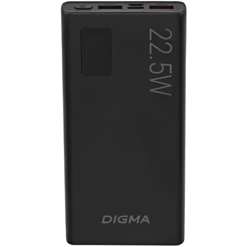 Внешний аккумулятор (Power Bank) Digma DGPF10A, 10000мAч, черный [dgpf10a22pbk]