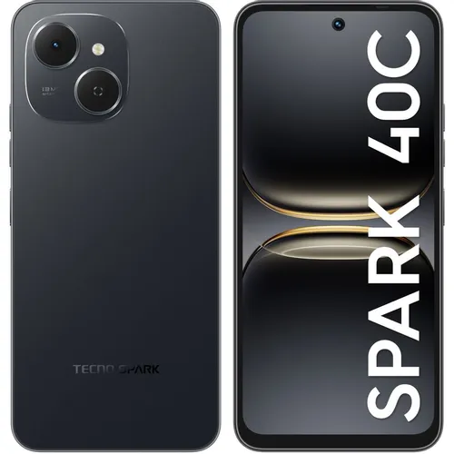 6.67" Смартфон TECNO Spark 40C 8/256Gb, IPS, 120Гц, 6000мAч, черный