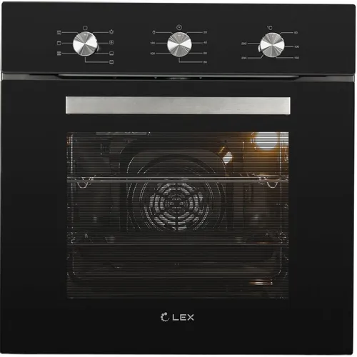 Духовой шкаф электрический LEX EDM 073 BL, 60л, дверца с 3 стеклами, черный